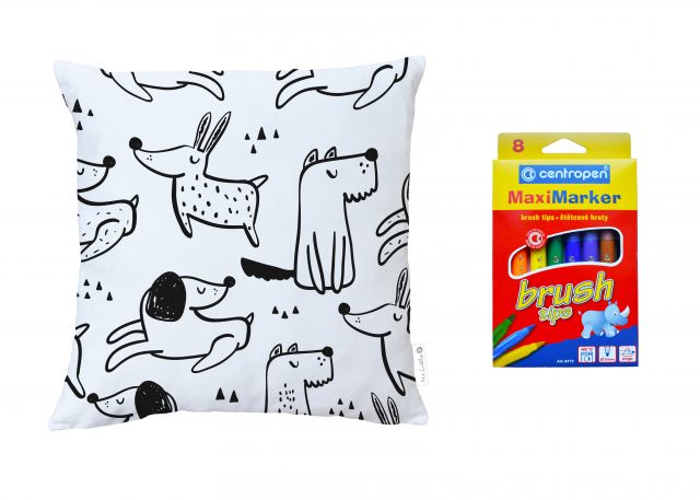 Colouring cushion good doggies