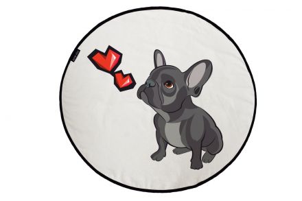 Látkový dekorativní koberec bulldog with hearts