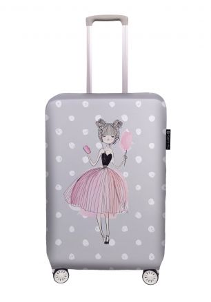 Obal na kufr pink girl 50 x 72 cm (roztáhne se až na 65 x 85 cm)