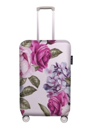 Luggage cover pink floral, size S