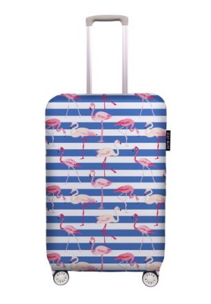 luggage cover floating flamingos
