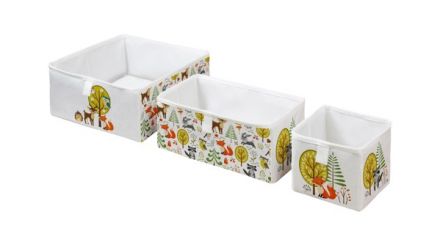 storage boxes set of 3 forest friends