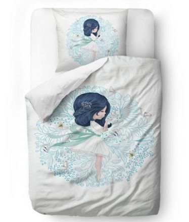 bedding set girl and sweet butterfly