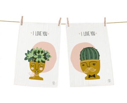 Geschirrtücher – Set succulents in love