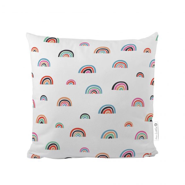 Povlak na polštář cute rainbows, bavlněný satén