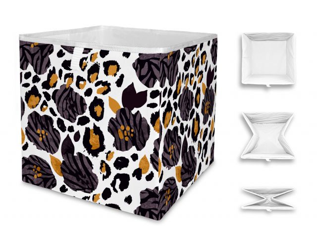 Úložná krabice leopard print, 32x32cm
