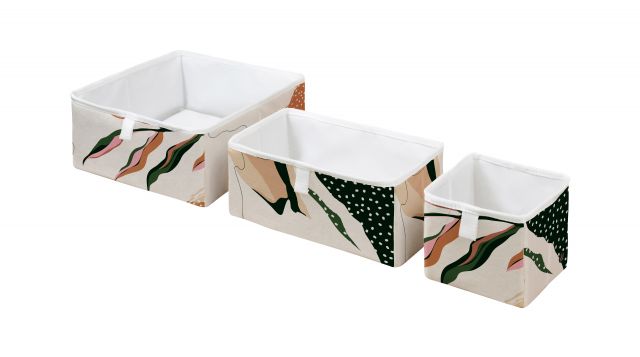 Dreifach Set Aufbewahrungsboxen abstract art