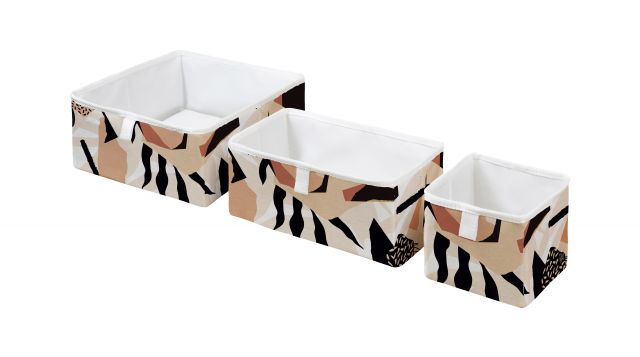 Storage boxes set of 3 fallen leaves