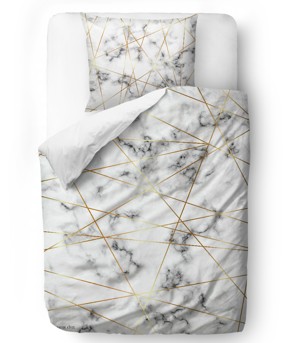 Bedding set gold and marble 135x200/80x80cm