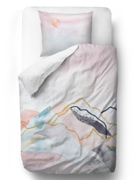 Bedding set watercolour mountain 135x200/80x80cm