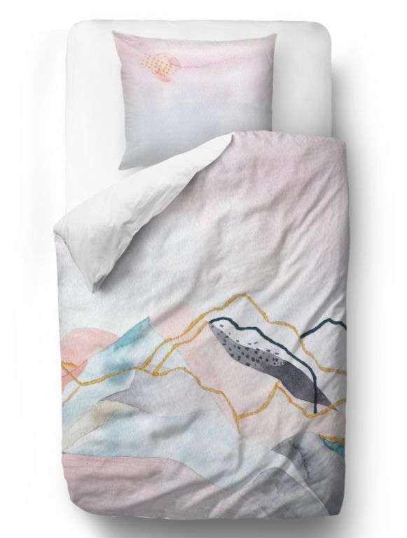 Bedding set watercolour mountain 155x200/90x70cm