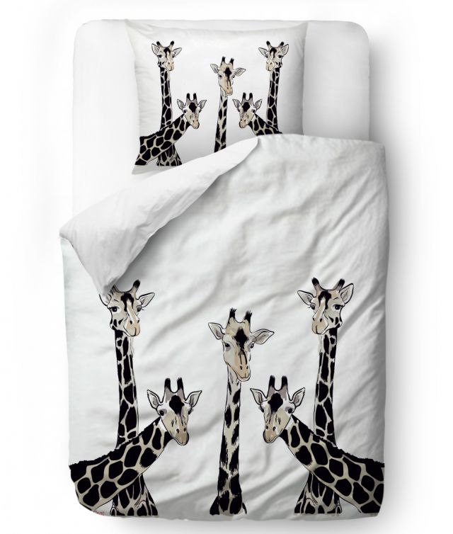 Bedding set friendly giraffes 155x200/90x70cm