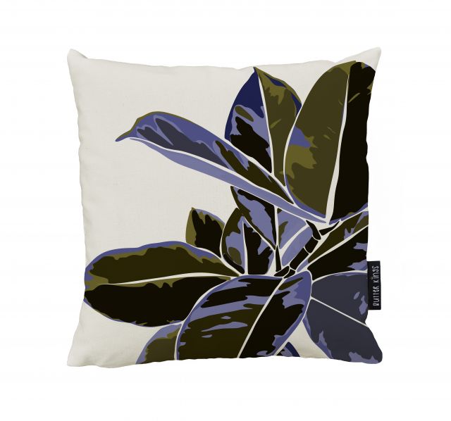 Cushion cover purple leaves 1, canvas bavlna