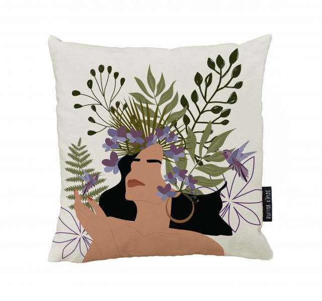 Cushion cover woman and nature, canvas bavlna