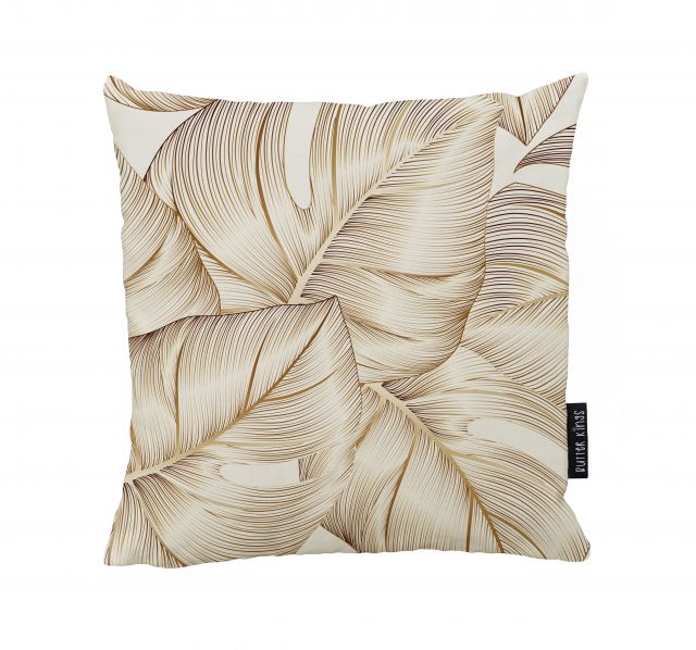 Cushion cover golden leaves, canvas bavlna