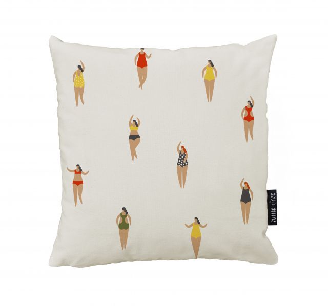 Cushion cover swimming ladies, canvas bavlna