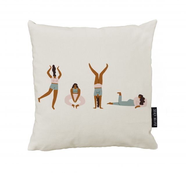 Cushion cover yoga day, canvas bavlna