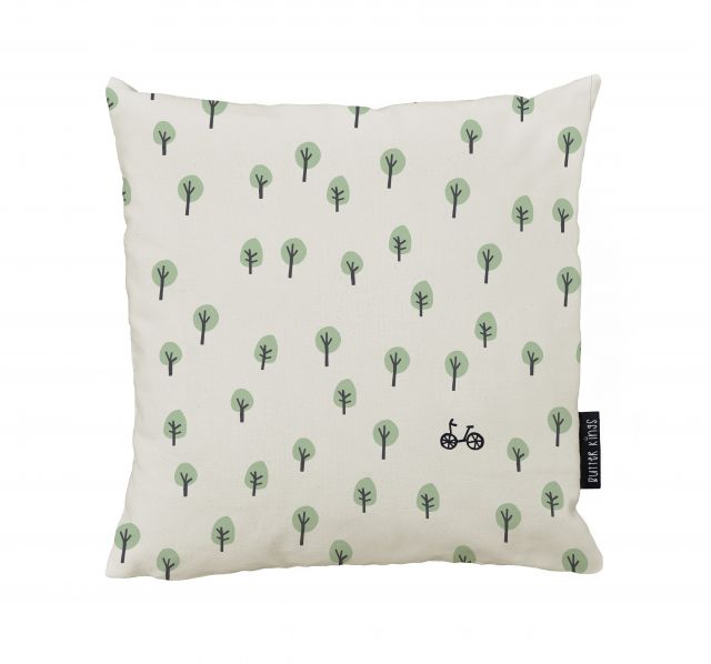 Cushion cover bike in the forest, canvas cotton