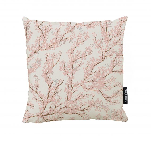 Cushion cover flowered branches, canvas cotton