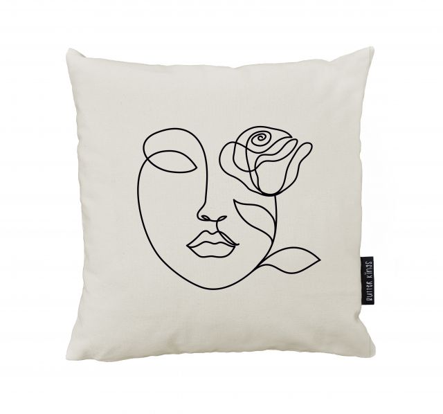 Cushion cover Rose, canvas cotton