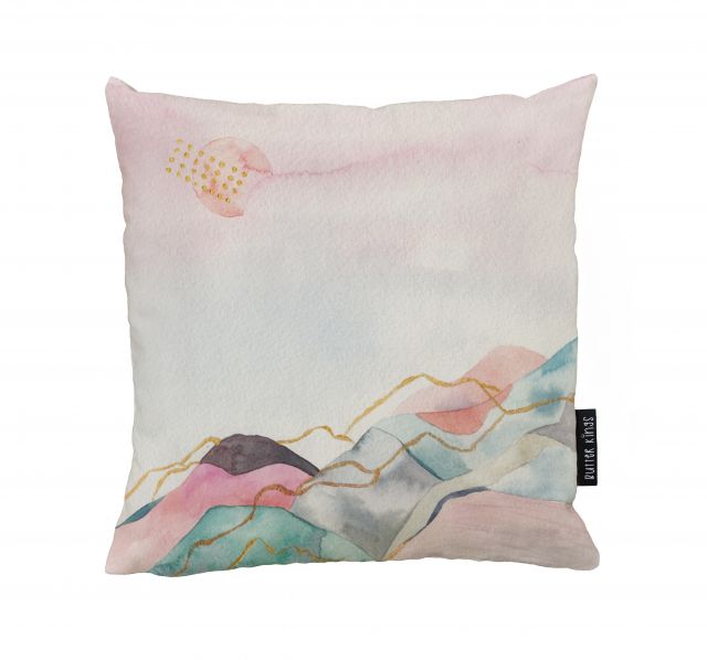 Cushion cover watercolour mountain, canvas cotton
