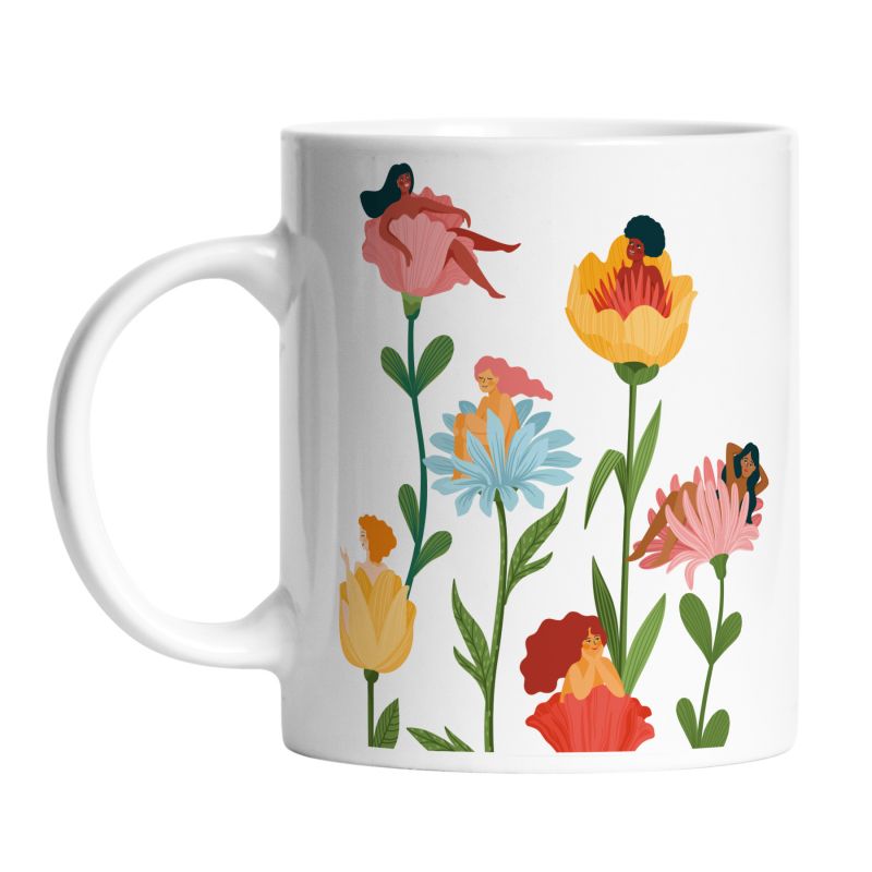 Mug flower or woman