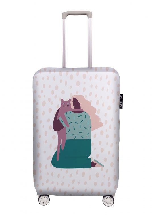 Luggage cover in love with cats, size S