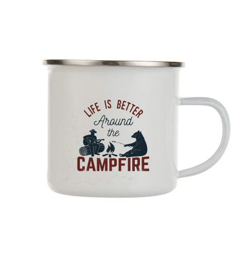 Enamel mug campfire