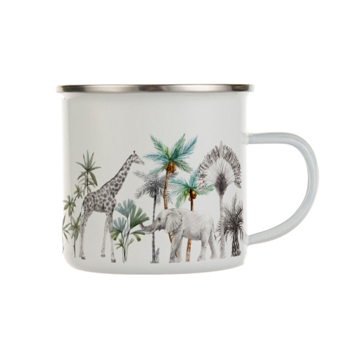 Enamel mug safari animals