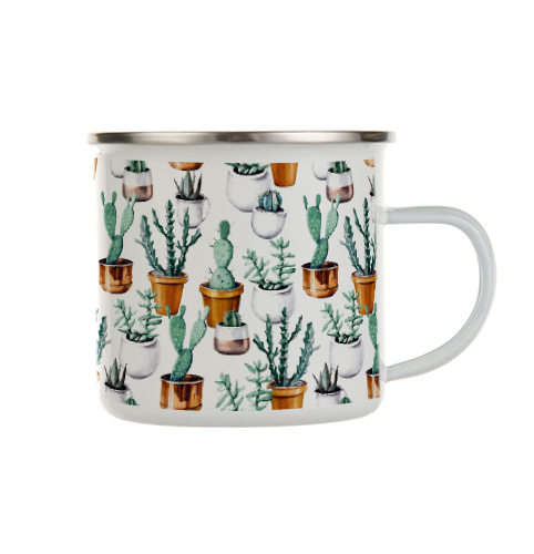 Emaille-Becher cactus mania