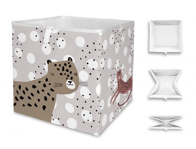 Storage box leopards, 32x32 cm