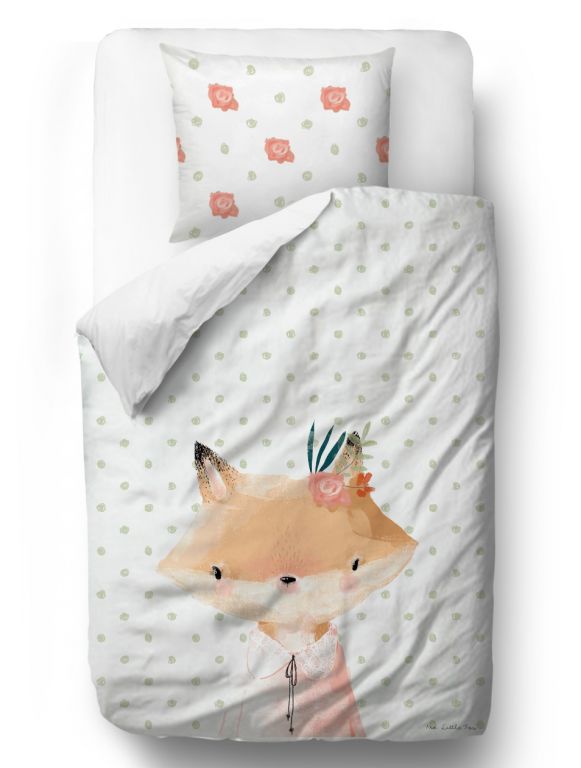 Bedding set Forest School-Girl Fox 155x200/90x70cm