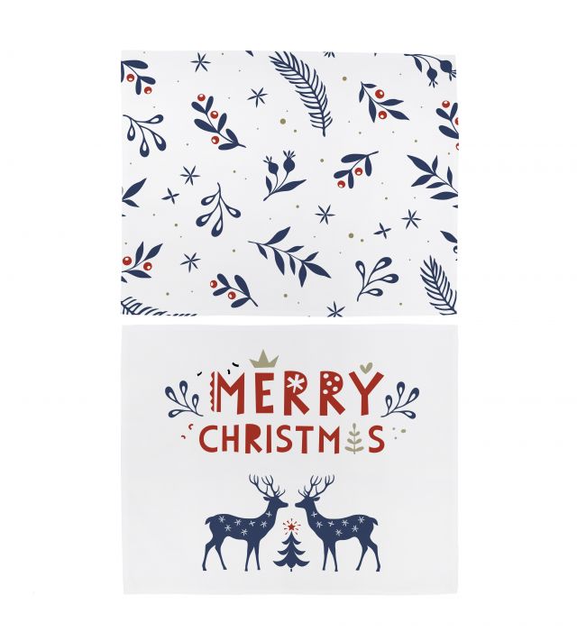 Placemats merry blue Christmas