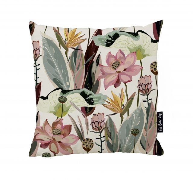 Cushion cover flower symphony, canvas bavlna