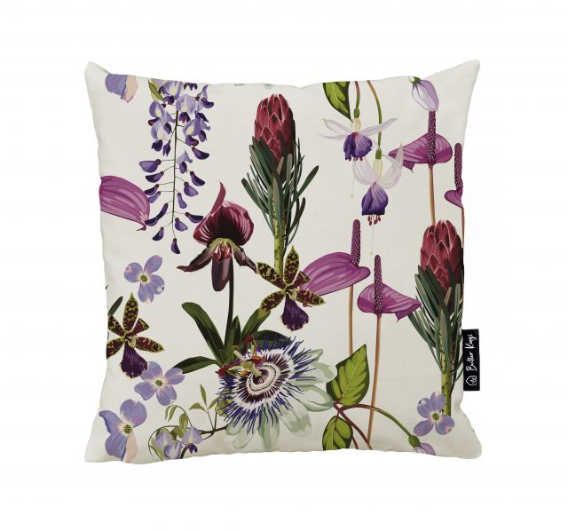 Cushion cover violet and burgundy, canvas bavlna