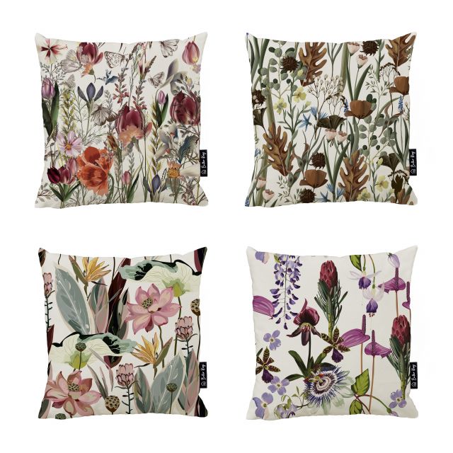 Set of 4 cushion covers floral