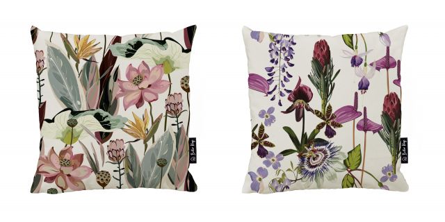 Set of 2 cushion covers flower symphony