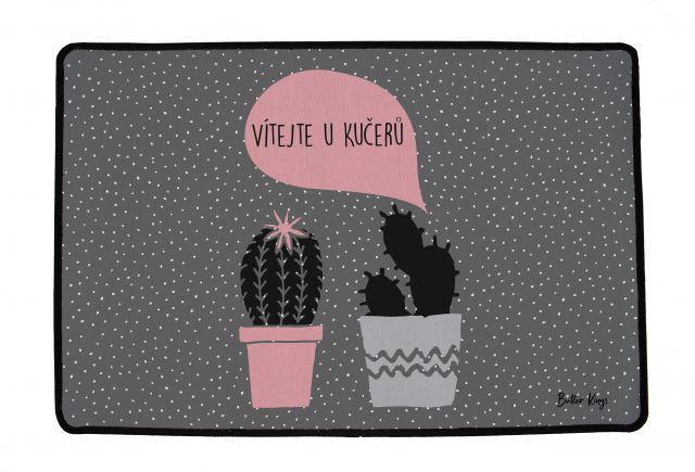 Rohožka s personalizací  vítejte - kaktusy, 90x60cm