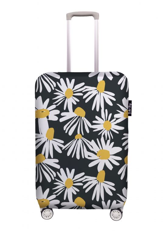 Luggage cover daisies, size M