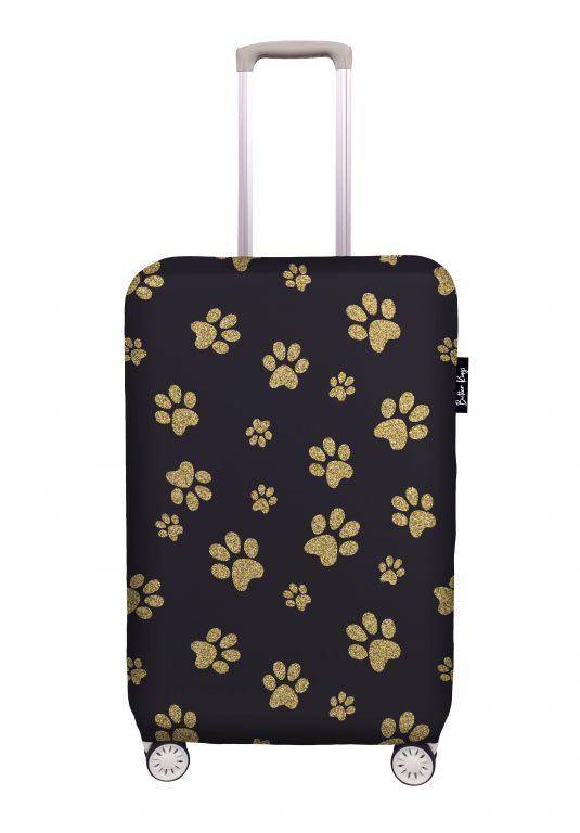 Luggage cover gold paws, size S