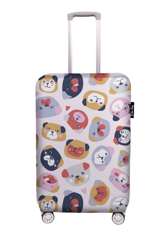 Luggage cover pugs in love, size S