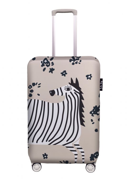 Luggage cover hiding zebra, size S