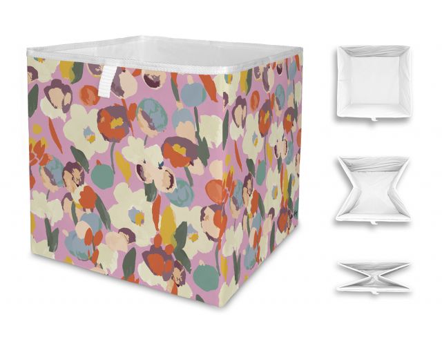 Úložná krabice colours and flowers, 32x32cm