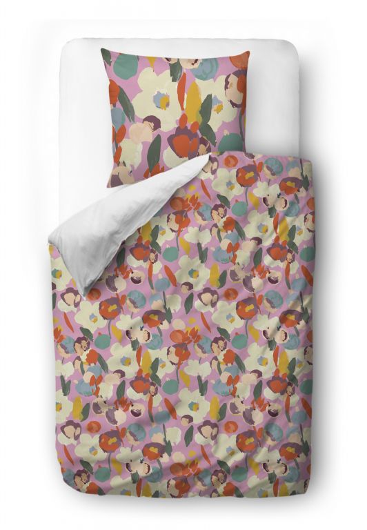 Bedding set colours and flowers, 140x220/90x70cm