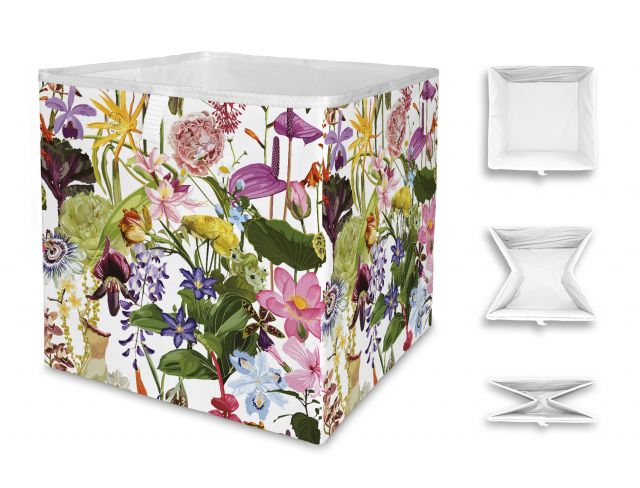 Storage box  exotic flowers, 32x32cm
