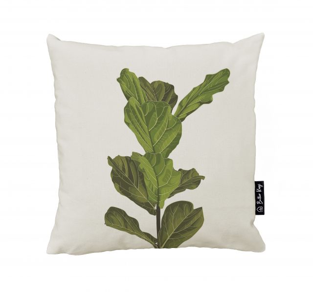 Cushion cover leaf, canvas cotton