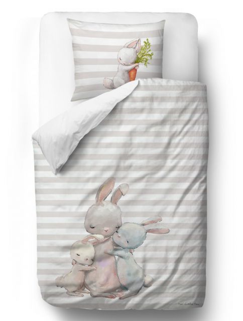 Bedding set forest school-hugging bunnies 100x130/60x40cm