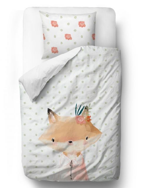 Bedding set forest school-girl fox 155x200/80x80cm