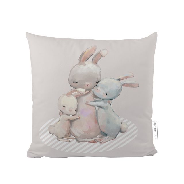 Cushion cover forest school-hugging bunnies