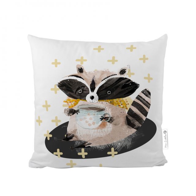 Cushion cover forest school-raccoon